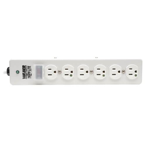 TRIPP LITE Hospital-Grade Surge Protector Medical Power Strip, 6 Outlets, Right-Angle NEMA 5-15PHG Plug, 6 Foot / 1.8M Cord, 1050 Joule Protection, (SPS606HGRA)