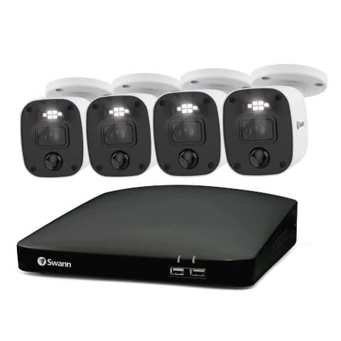 Swann 1080P Wired Security Camera System, 4 Cameras 8 Channel DVR, 1TB HDD