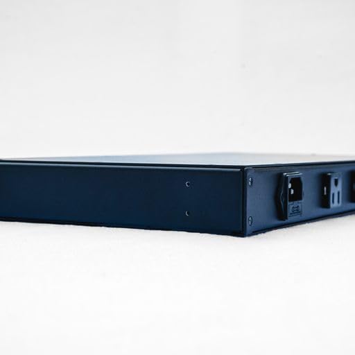 19" 1U 4 Outlet Surge Protector LED Lights with Dimmer (White LED Lights)