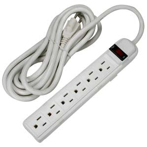 12Ft 6-Outlet Surge Protector 14AWG/3, 15A, 90J, 4 Pack