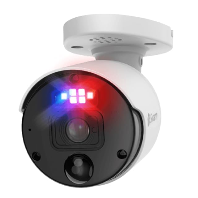 Swann Home Security Camera, POE Cat5e NVR 4K HD Video, Indoor Outdoor Wired Surveillance CCTV, Color Night Vision, Heat Motion Detection, Flashing LED Lights, Advanced Analytics in Each Cam, 900BE