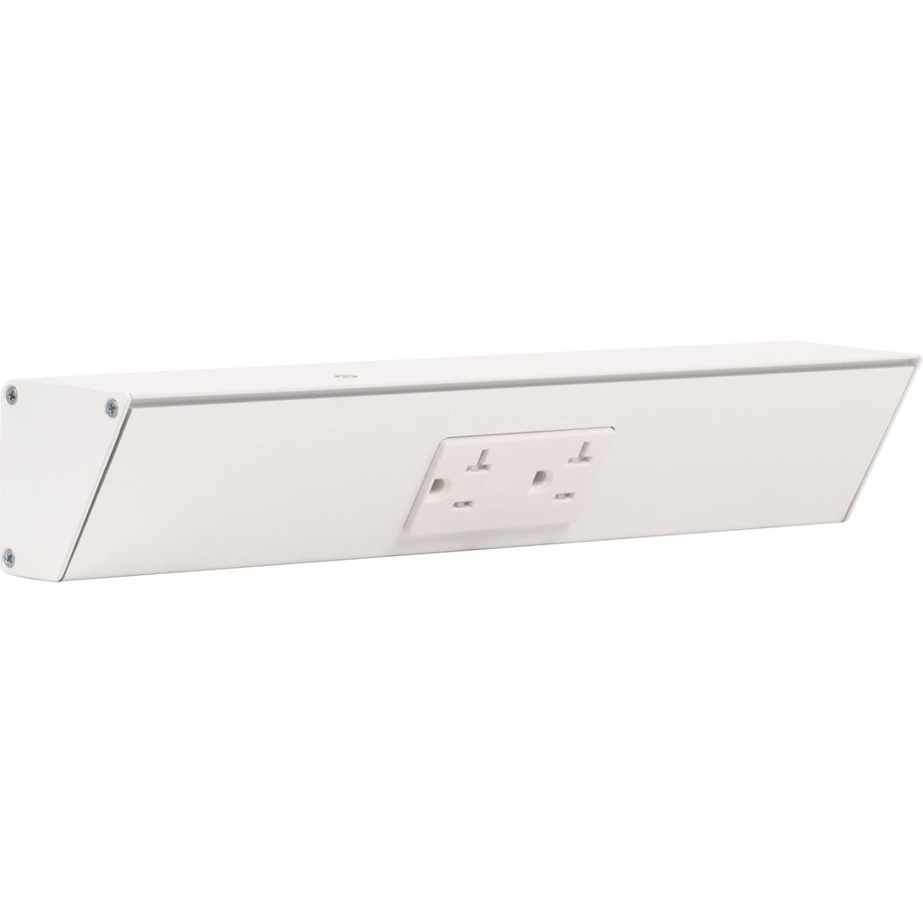 Task Lighting TR Series Angle Power Strip, 18 inch, 2 Dual Receptacles, Satin Nickel