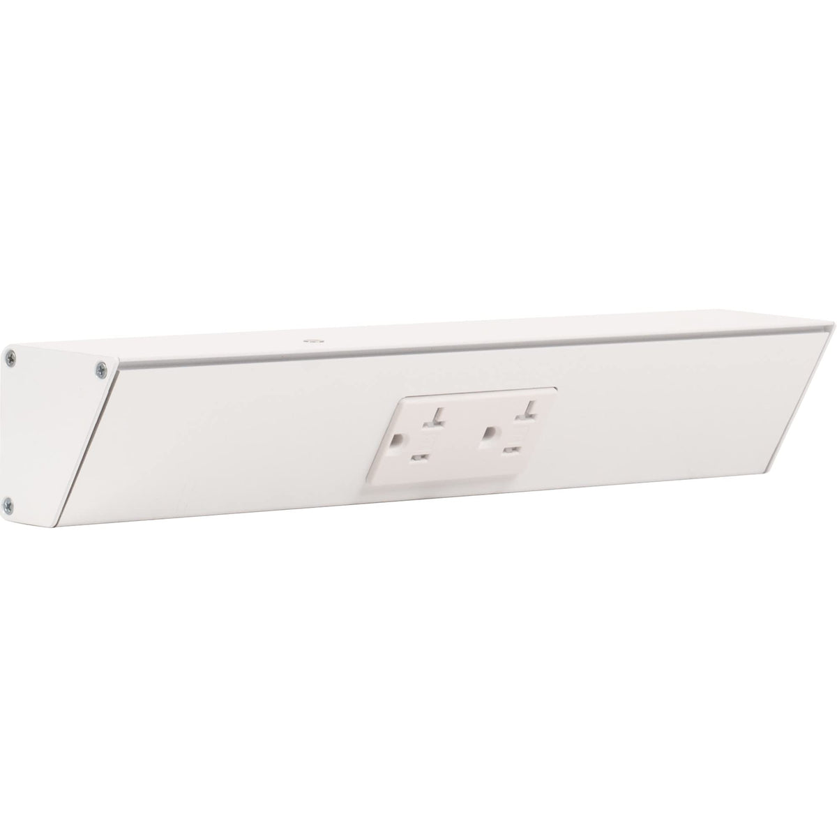 Task Lighting TR Series Angle Power Strip, 18 inch, 2 Dual Receptacles, Satin Nickel