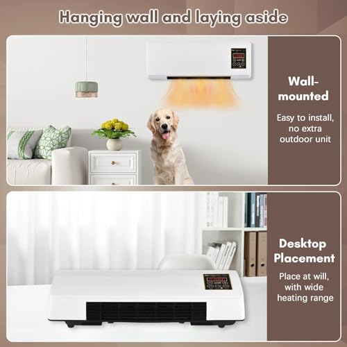 2-in-1 Wall Mount Air Cooler & Heater Fan, Energy Efficient Quiet Breeze Device for Home, Office & Bedroom, Easy Installation, Ideal for Year-Round Comfort