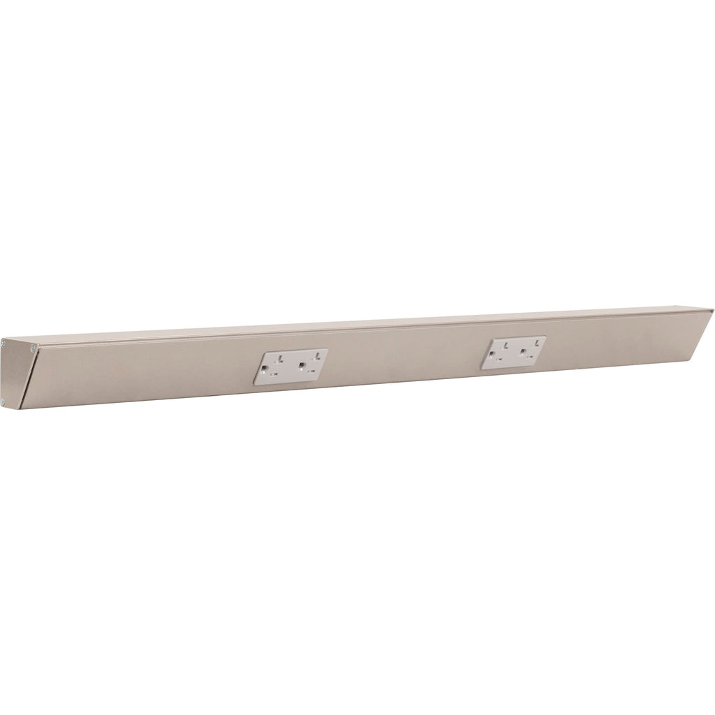 Task Lighting TR Series Angle Power Strip, 18 inch, 2 Dual Receptacles, Satin Nickel