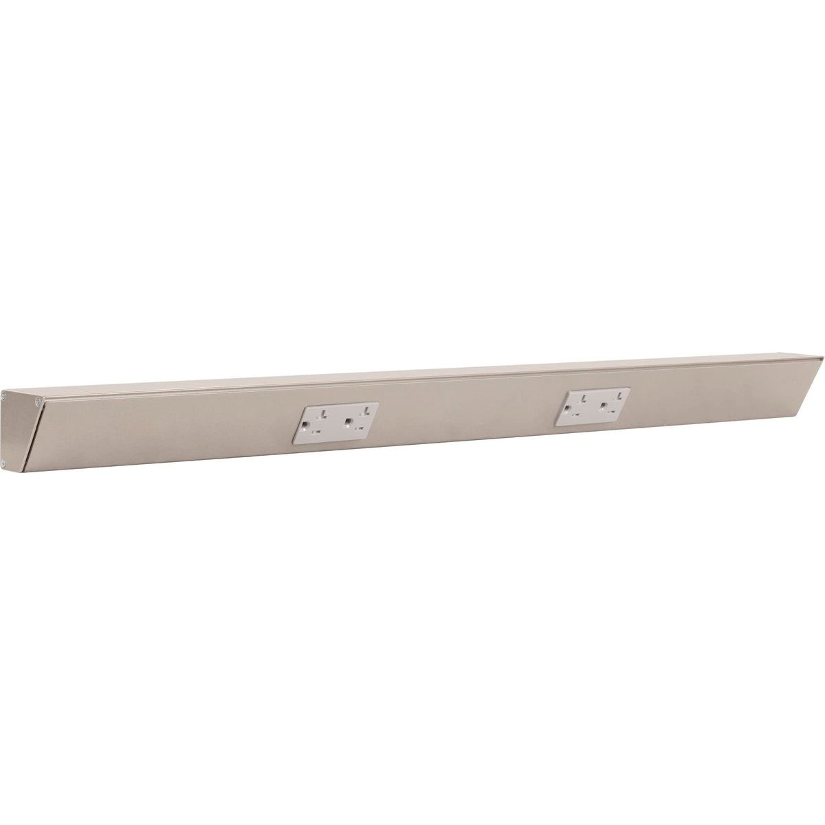 Task Lighting TR Series Angle Power Strip, 18 inch, 2 Dual Receptacles, Satin Nickel