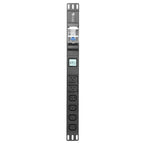 Rack Mount Power Strip - 240V 30A 2C19 & 4 C13 outlets PDU with Built-in Surge Protector, Volt & Amp Meter for Data Center - 19” Metal Housing, Ears & Fittings Included (2C19 4C13)