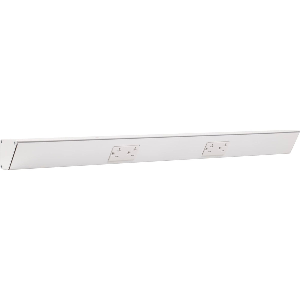 Task Lighting TR Series Angle Power Strip, 18 inch, 2 Dual Receptacles, Satin Nickel
