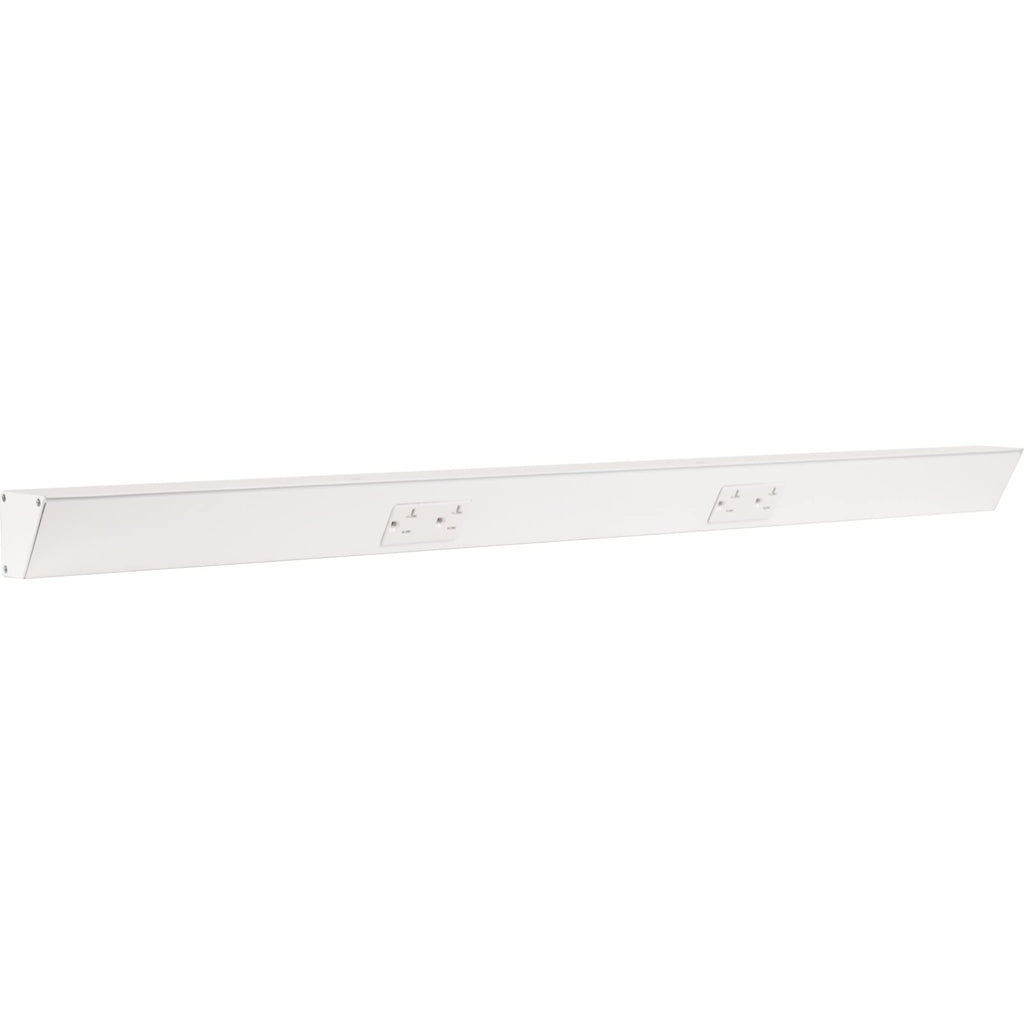 Task Lighting TR Series Angle Power Strip, 18 inch, 2 Dual Receptacles, Satin Nickel