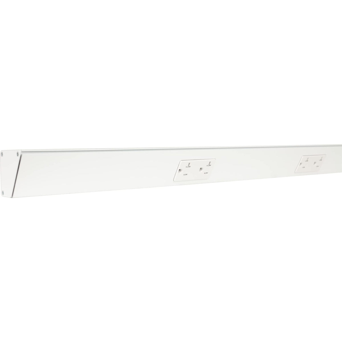 Task Lighting TR Series Angle Power Strip, 18 inch, 2 Dual Receptacles, Satin Nickel