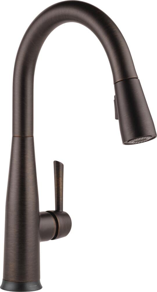 Delta Essa Matte Black Touch Kitchen Faucet with Pull Down Sprayer, Modern Single Hole Touch On Kitchen Sink Faucet, Single Handle, Matte Black 9113T-BL-DST