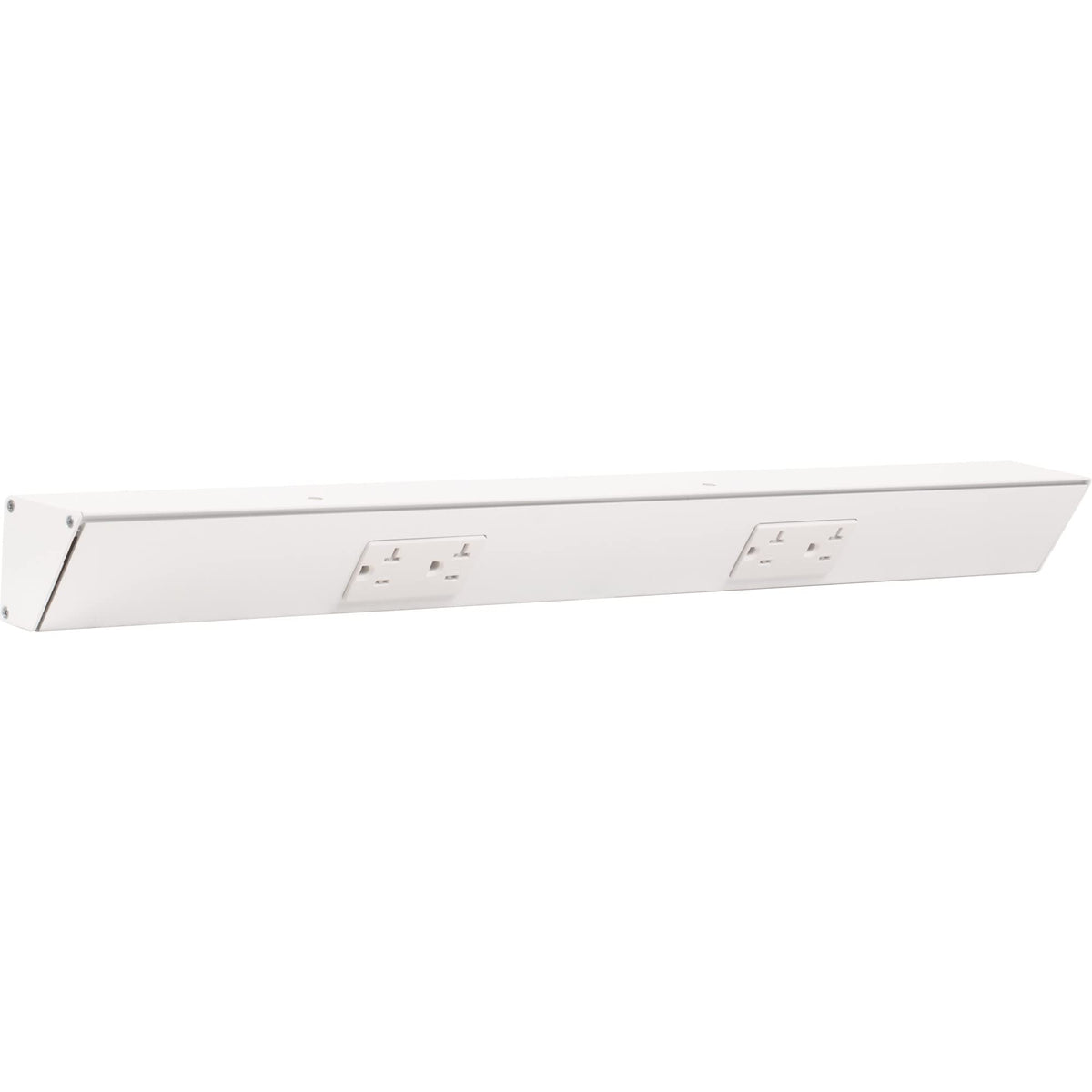 Task Lighting TR Series Angle Power Strip, 18 inch, 2 Dual Receptacles, Satin Nickel