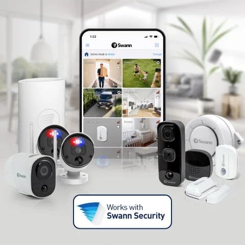 Swann 1080P Wired Security Camera System, 4 Cameras 8 Channel DVR, 1TB HDD