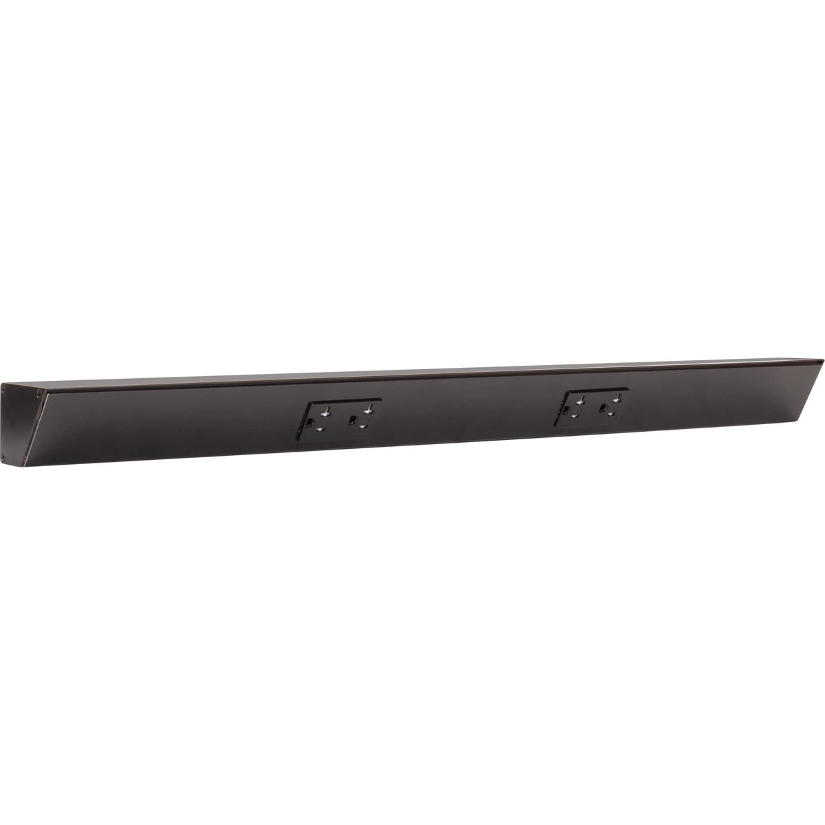 Task Lighting TR Series Angle Power Strip, 18 inch, 2 Dual Receptacles, Satin Nickel