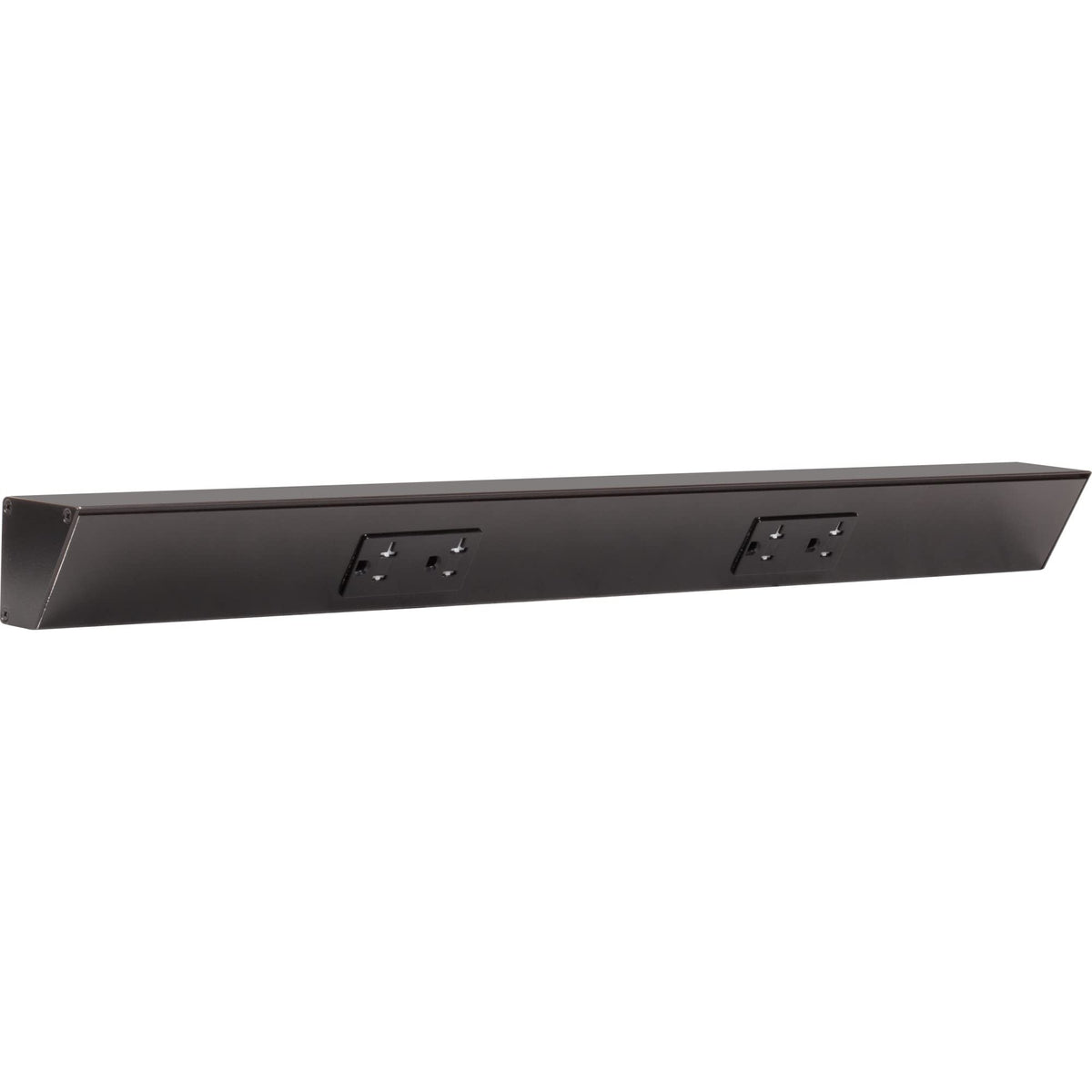 Task Lighting TR Series Angle Power Strip, 18 inch, 2 Dual Receptacles, Satin Nickel