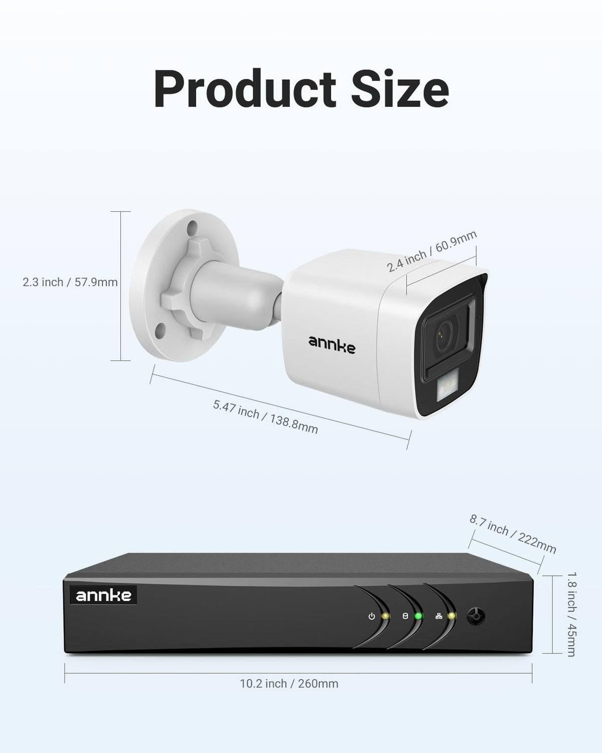 ANNKE Home Wired Camera Security System with Audio, 8X 1080P Cams, 1TB HDD