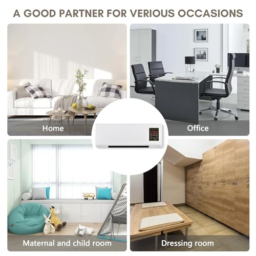 Wall Mount Air Cooler Fan, 2-in-1 Heated & Cooled Breeze Device, Energy Efficient Quiet Operation, Easy Installation for Bedroom Office Home Use