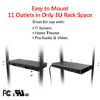 11-Outlet 2160J Rackmount Surge Protector PDU w/LED Lights & 10ft Cord, CPPDU511