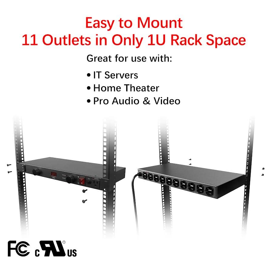11-Outlet 2160J Rackmount Surge Protector PDU w/LED Lights & 10ft Cord, CPPDU511