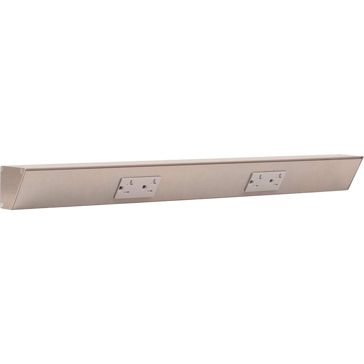 Task Lighting TR Series Angle Power Strip, 18 inch, 2 Dual Receptacles, Satin Nickel