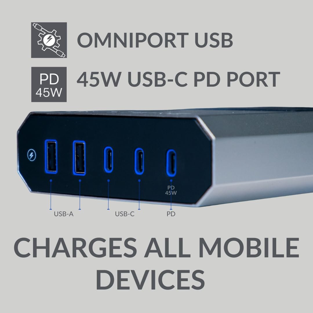 VII Series, 6 Outlet Surge Protector Power Strip 4000 Joules, USB-C