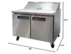 Commercial Sandwich Prep Table Refrigerator, ETL Salad Pizza Fridge Cooler, 48" W 11.47 cu.ft.. Fan Cooling, Salad Bar with Cut Board for Buffet Restaurant, Bar, Shop ASR-12376