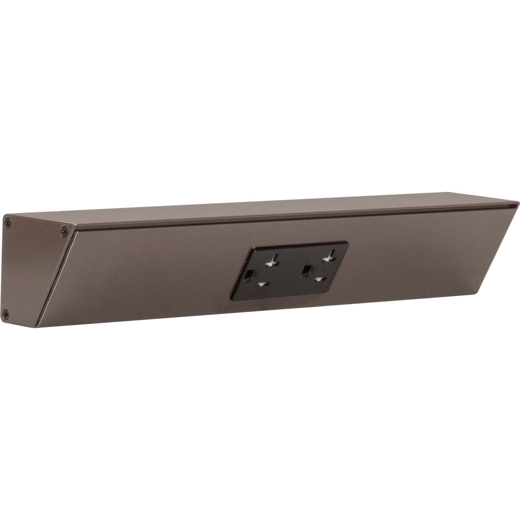 Task Lighting TR Series Angle Power Strip, 18 inch, 2 Dual Receptacles, Satin Nickel