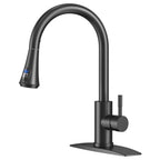 FORIOUS Touch Activated Kitchen Faucets Pull Down Sprayer, Brushed Nickel