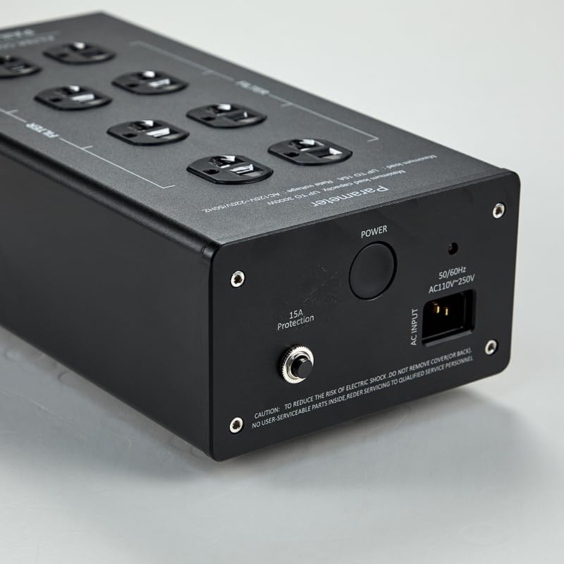 AC Power Filter 8 Ways HiFi Power Conditioner with LED Display, G20 Black