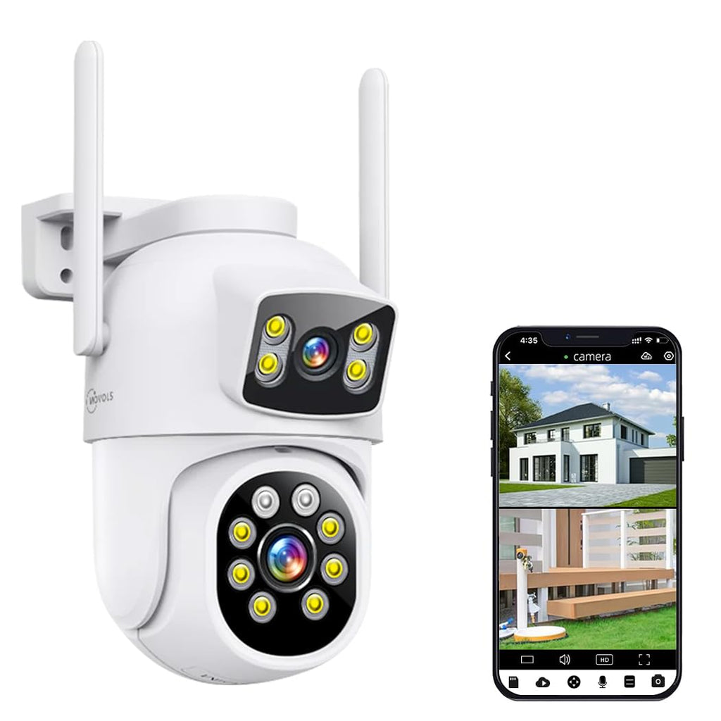 MOVOLS Wireless Security Camera System 5G/2.4G WiFi 8pcs 4MP+4MP Dual Lens Camera System,2K HD PTZ Dome Cameras System with Color Night Version, Motion Detection,2TB HDD, 16CH
