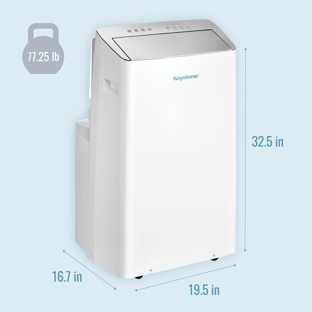 Keystone 14,000 BTU ASHRAE/12,000 BTU DOE Portable Inverter Air Conditioner with Heater, Quiet, High Efficiency Operation and Remote, AC Unit for Apartment, Living Room, Medium Rooms up to 550-Sq. Ft.