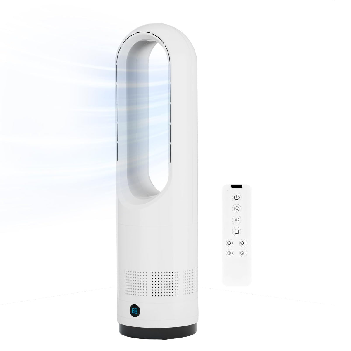 3 IN 1 Tower Fan, 31.5Inch Cooling & Heating Bladeless Fan with HEPA Filter 99.97%, Heater Fan Floor Fan Combo 80° Oscillating with Remote, 8H Timer for Indoor, Bedroom, Home Office Room