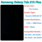 12.4" Original for Samsung Galaxy Tab S10 Plus Screen Replacement Galaxy Tab S10+ SM-X820 SM-X826B SM-X820N SM-X826N Display Touch Screen Digitizer Assembly with Repair Tool