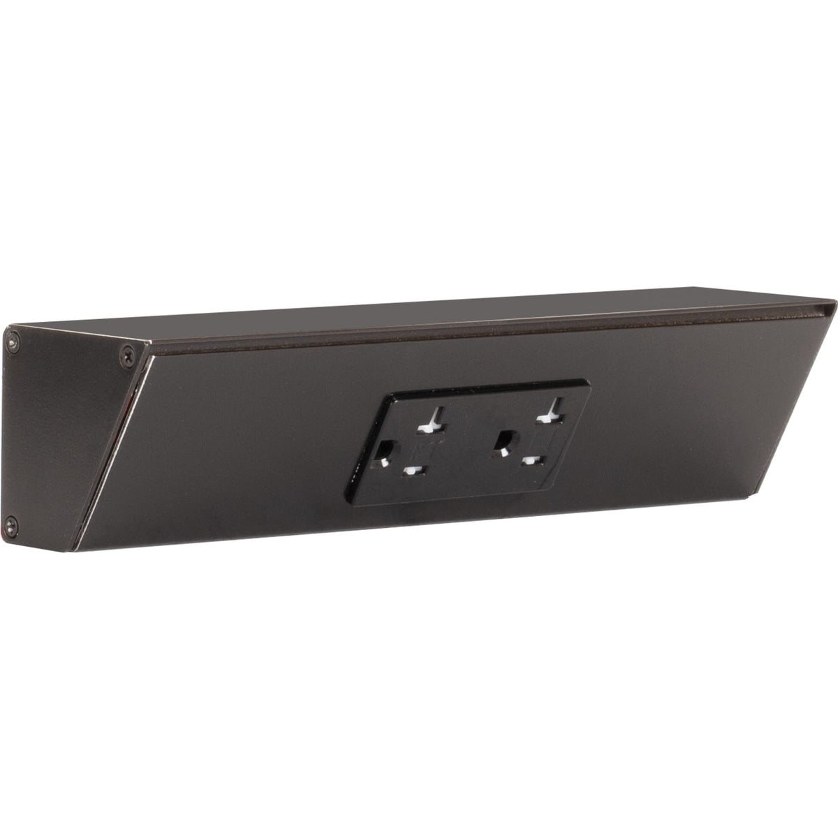 Task Lighting TR Series Angle Power Strip, 18 inch, 2 Dual Receptacles, Satin Nickel