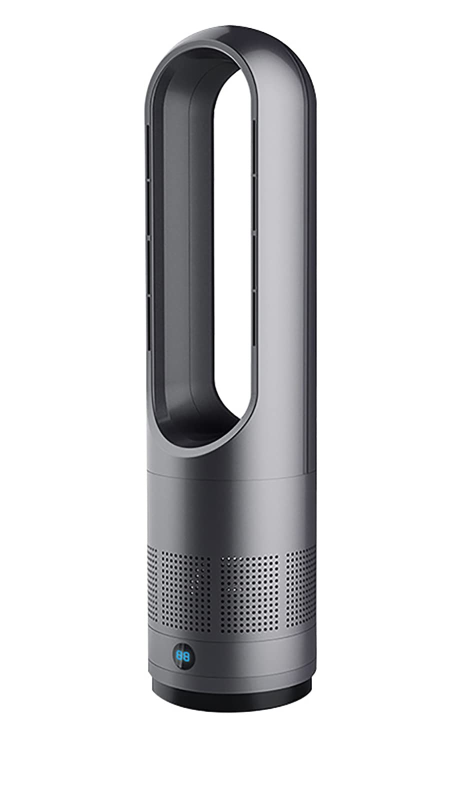Portable Remote Control Air Evolving Machine,360° High Efficiency Filter for Four Seasons of Cold and Warm Wind,Timing LED Digital Display,Minimalist Heater (Gray Titanium Color 18 inches)