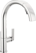 Delta Keele Matte Black Kitchen Faucet with Pull Down Sprayer, Modern Single Hole Kitchen Sink Faucet, Single Handle, Matte Black 19824LF-BL