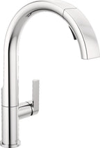 Delta Keele Matte Black Kitchen Faucet with Pull Down Sprayer, Modern Single Hole Kitchen Sink Faucet, Single Handle, Matte Black 19824LF-BL