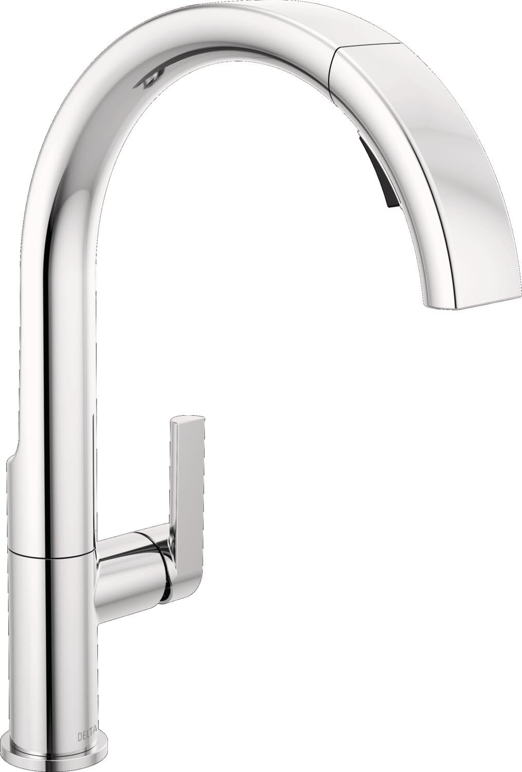 Delta Keele Matte Black Kitchen Faucet with Pull Down Sprayer, Modern Single Hole Kitchen Sink Faucet, Single Handle, Matte Black 19824LF-BL