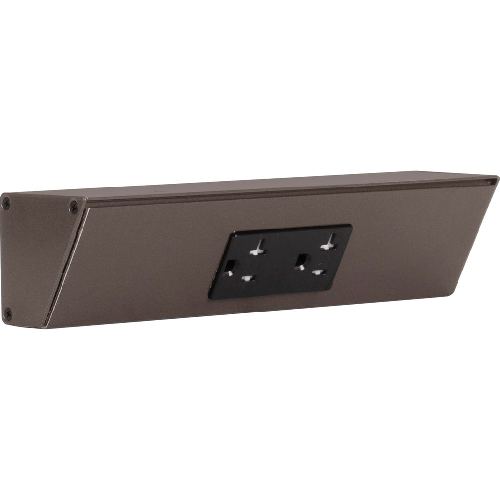 Task Lighting TR Series Angle Power Strip, 18 inch, 2 Dual Receptacles, Satin Nickel