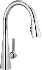 Delta Lenta Brushed Nickel Touch Kitchen Faucet with Pull Down Sprayer, Modern Single Hole Touch On Kitchen Sink Faucet, Single Handle, SpotShield Stainless 19802TZ-SP-DST