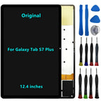 12.4" Original for Samsung Galaxy Tab S7 Plus Screen Replacement Galaxy Tab S7+ SM-T970 SM-T975 SM-T976B Display Touch Screen Digitizer Assembly with Repair Tool