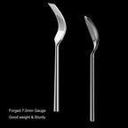 Potter 65-Piece Forged Silverware Set, Service for 12 – Premium Stainless Steel Flatware Set, Modern Design with Satin Finish, Ideal for Home, Kitchen, Party, Camping