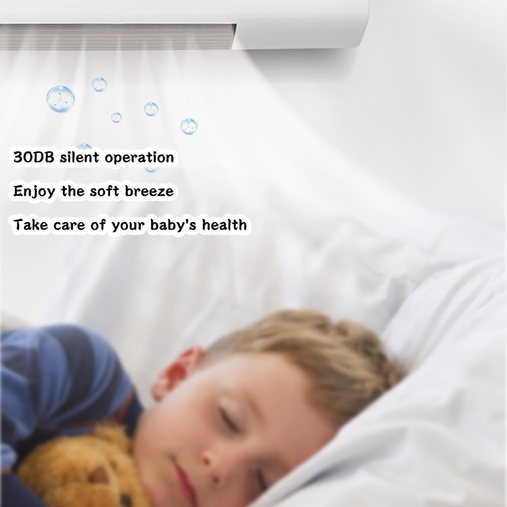 Wall Mounted Fan Heater and Air Conditioner with Remote Control, Timer, Heating Function for Home, Office, Bedroom, Living Room