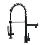 Fapully Black Kitchen Faucet with Pull Down Sprayer,Commercial LED Kitchen Faucet,Single Handle Single Hole Kitchen Sink Faucets