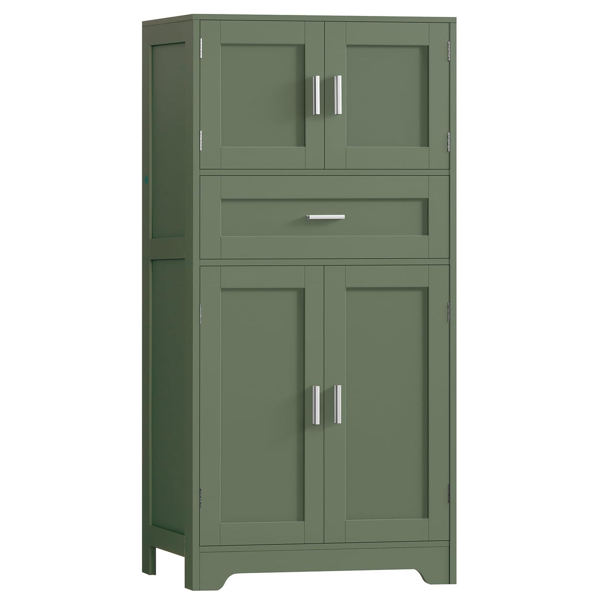 Storage Cabinet with Doors & 2 Drawers, Kitchen Cabinet with Adjustable Shelf, Pantry Cabinets, Bathroom Cabinets, for Living Room, Entryway, Home Office, White