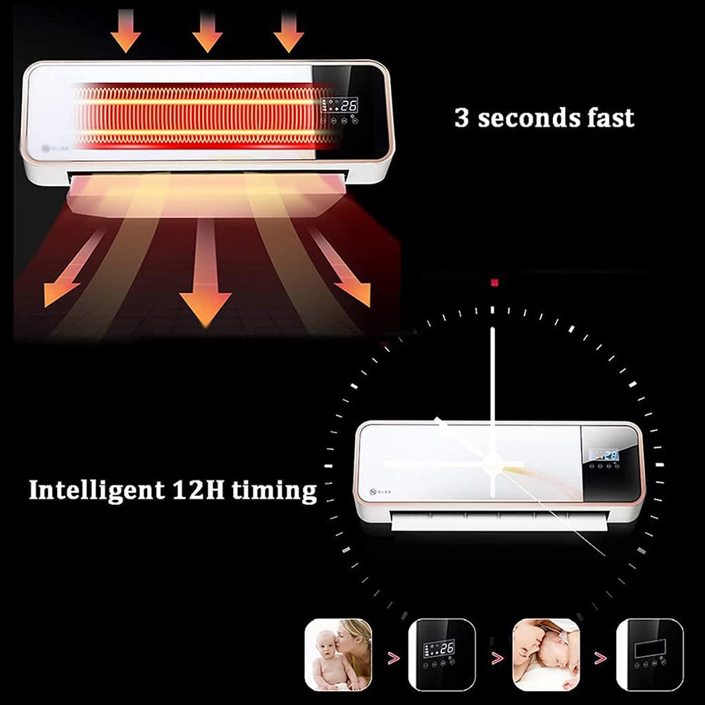 Wall-Mounted Remote Air Conditioner Fan,Electric Heating Machine,3000W Power,Cooler & Heater for Living Room,Bathroom,Natural Cold Wind