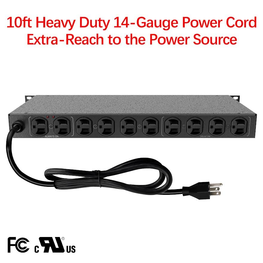 11-Outlet 2160J Rackmount Surge Protector PDU w/LED Lights & 10ft Cord, CPPDU511