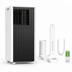 GarveeLife 14000 BTU Portable Air Conditioners, 4-in-1 Indoor AC Unit with Cooling, Dehumidifier, Fan, Follow Me, 24-Hour Timer, Remote Control & Window Kit for Bedroom, Home Office, Apartment,