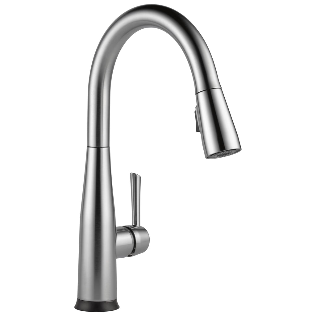 Delta Essa Matte Black Touch Kitchen Faucet with Pull Down Sprayer, Modern Single Hole Touch On Kitchen Sink Faucet, Single Handle, Matte Black 9113T-BL-DST