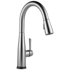 Delta Essa Matte Black Touch Kitchen Faucet with Pull Down Sprayer, Modern Single Hole Touch On Kitchen Sink Faucet, Single Handle, Matte Black 9113T-BL-DST
